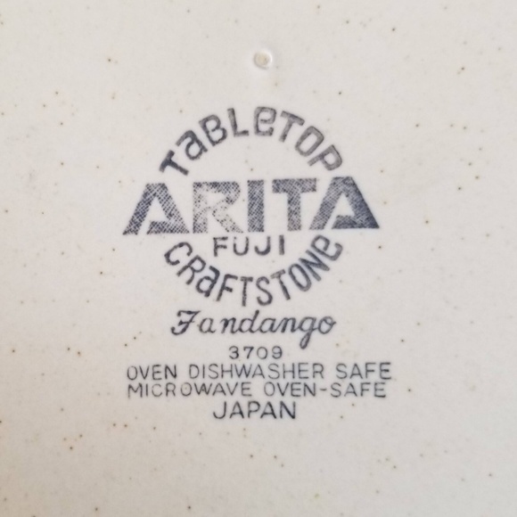 Vintage Arita Stoneware Craft-Stone Oversized Plates Fuji Herringbone, Set Of 5 - Picture 6 of 6